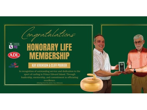 Club Member Cliff Poirier Honored with Curl PEI Honorary Lifetime Membership